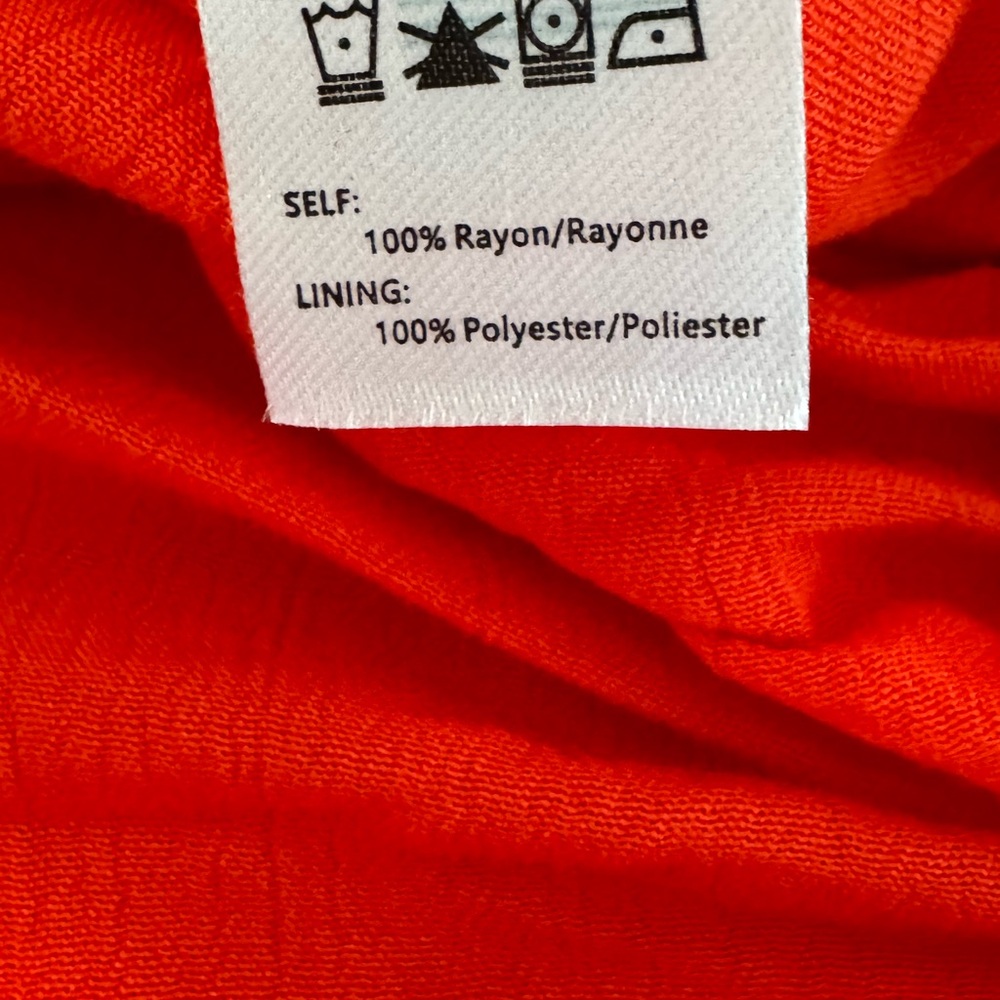 Charlotte Russe coral, reddish-orange Ruffle V-Neck Maxi Dress size M - Picture 14 of 14